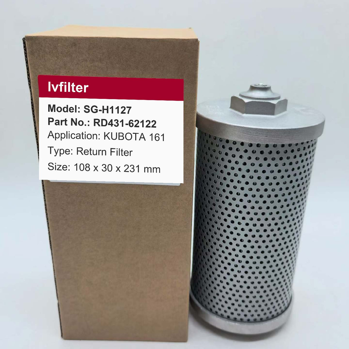 Hydraulic Return Filter RD431-62122 for KUBOTA 161 | Fits SF-FILTER HY90368 | Wholesale